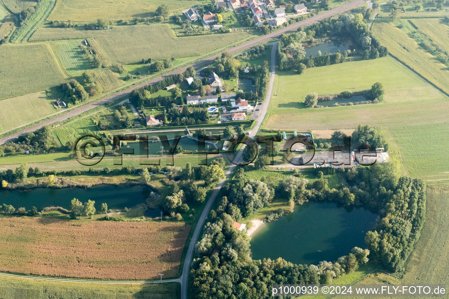 Drone recording of Drusenheim in the state Bas-Rhin, France