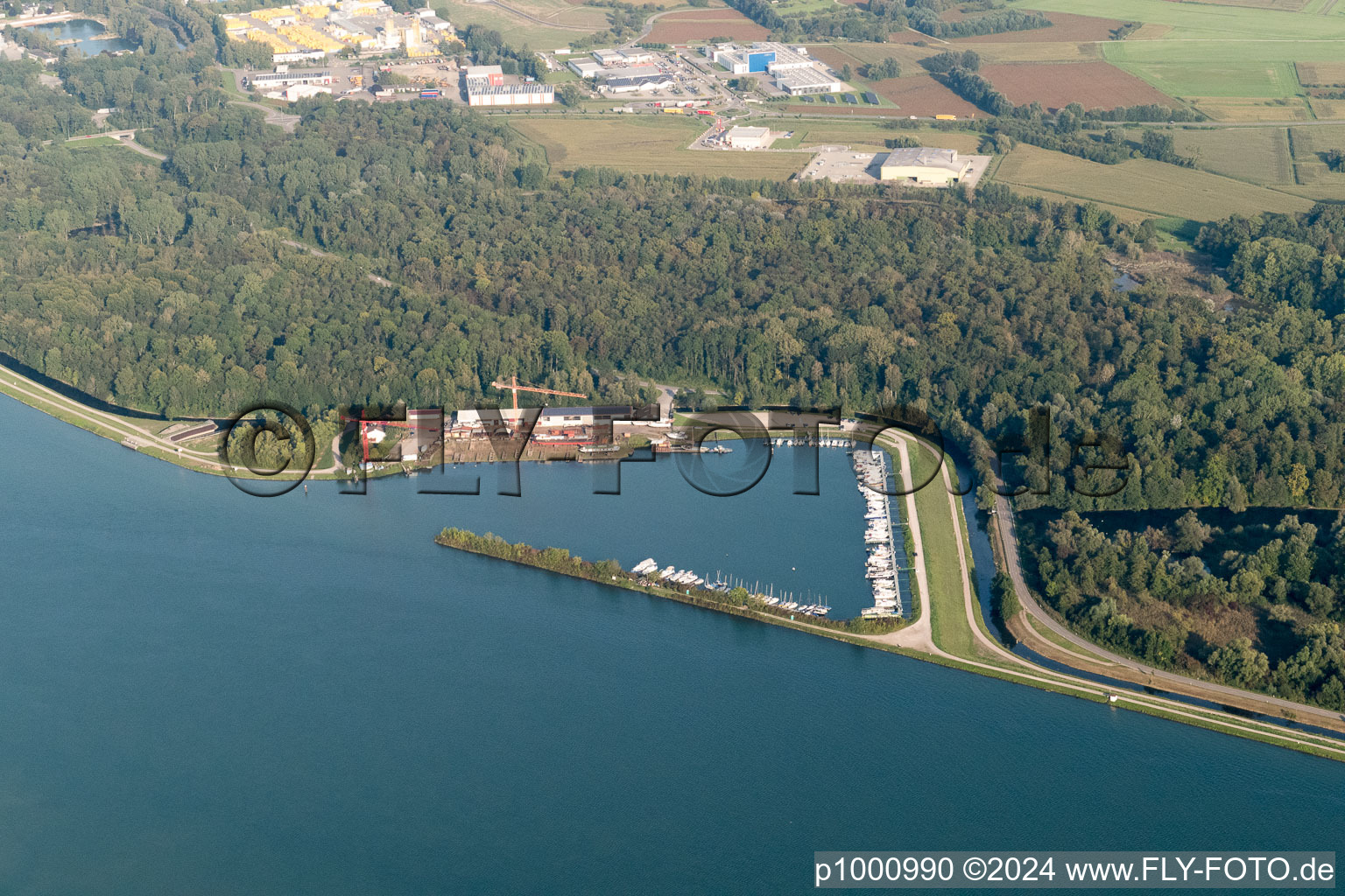 Diersheim, marina in the district Freistett in Rheinau in the state Baden-Wuerttemberg, Germany