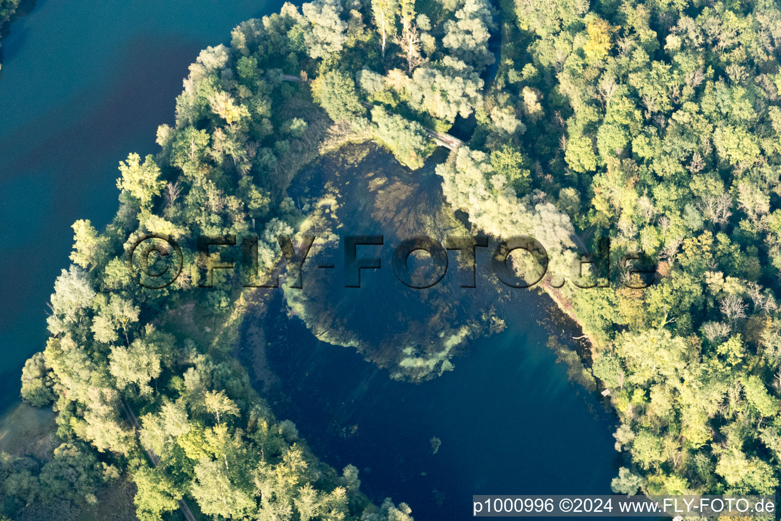 District Freistett in Rheinau in the state Baden-Wuerttemberg, Germany viewn from the air