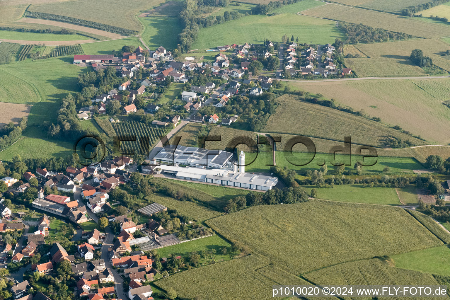 District Rheinbischofsheim in Rheinau in the state Baden-Wuerttemberg, Germany from a drone