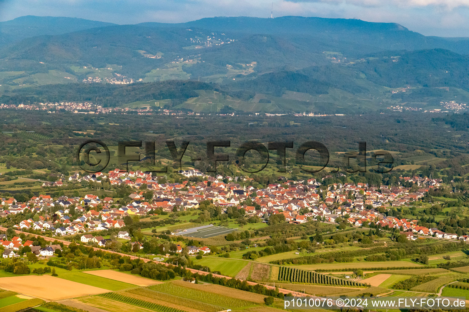 Aerial photograpy of District Önsbach in Achern in the state Baden-Wuerttemberg, Germany