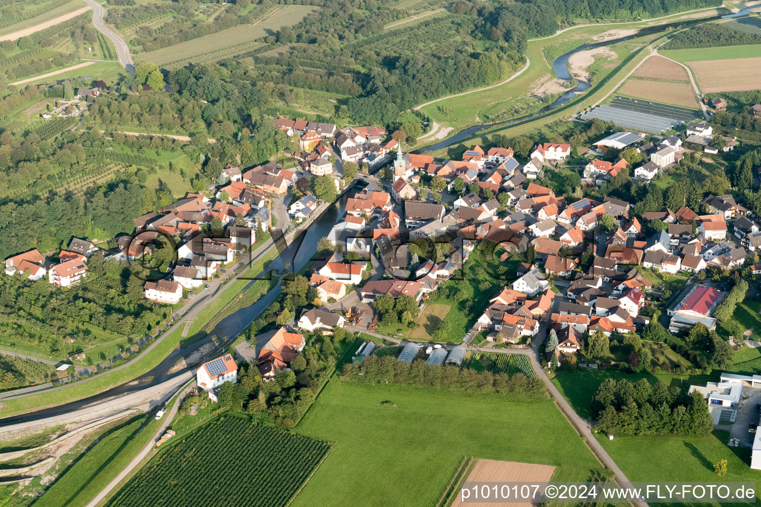 From the west in the district Erlach in Renchen in the state Baden-Wuerttemberg, Germany