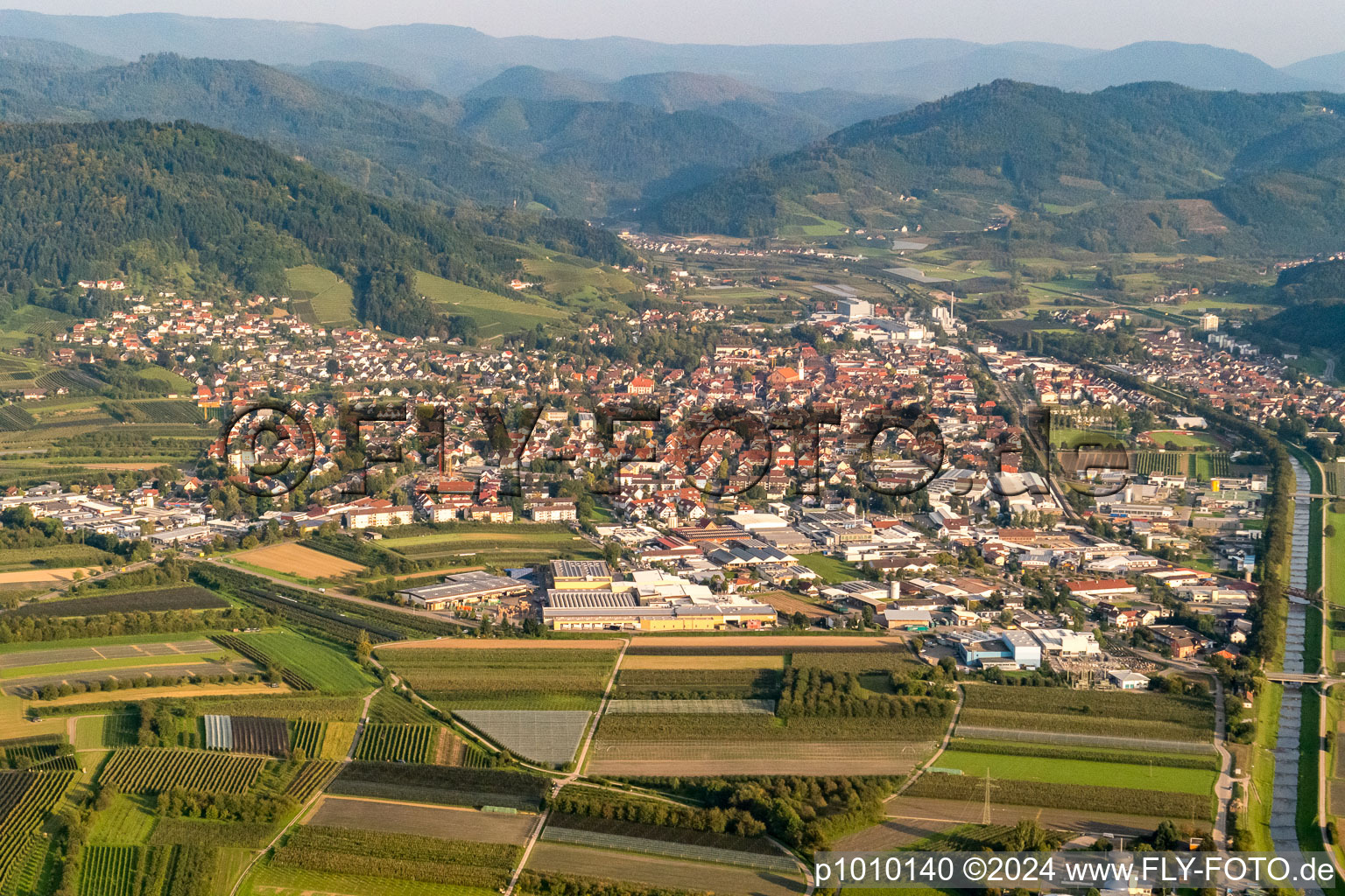 Town View of the streets and houses of the residential areas in Oberkirch in the state Baden-Wurttemberg