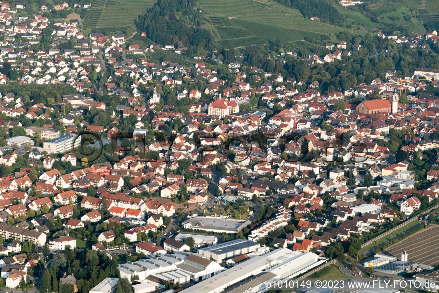 Aerial view of District Gaisbach in Oberkirch in the state Baden-Wuerttemberg, Germany