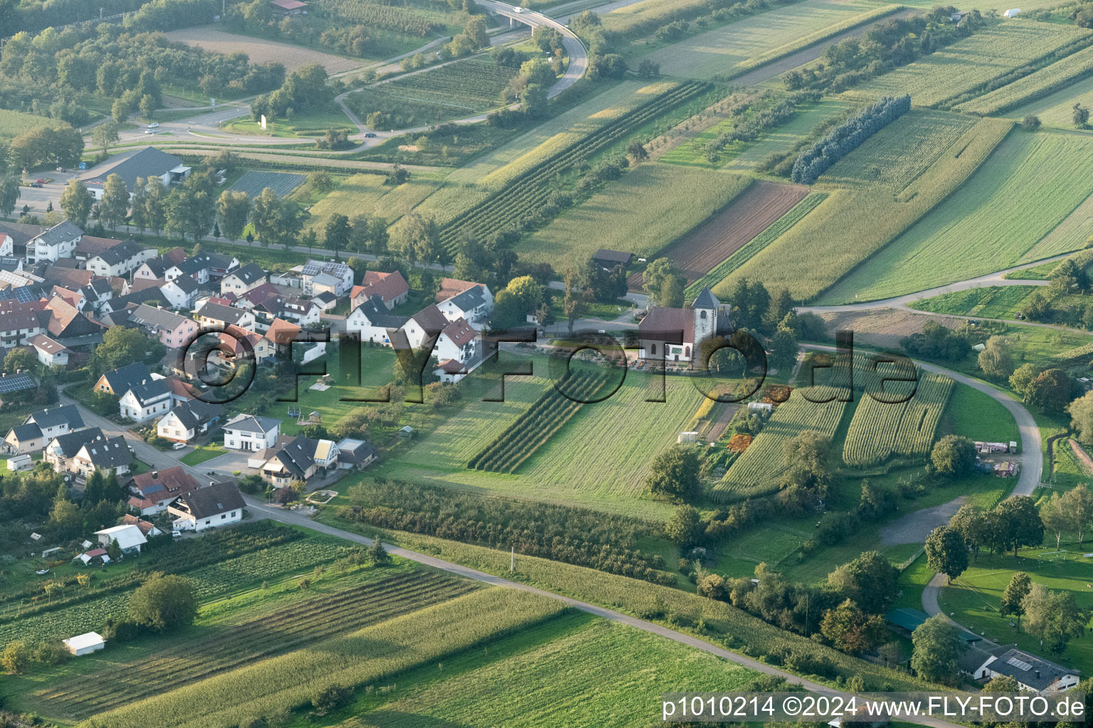 Bird's eye view of District Urloffen in Appenweier in the state Baden-Wuerttemberg, Germany