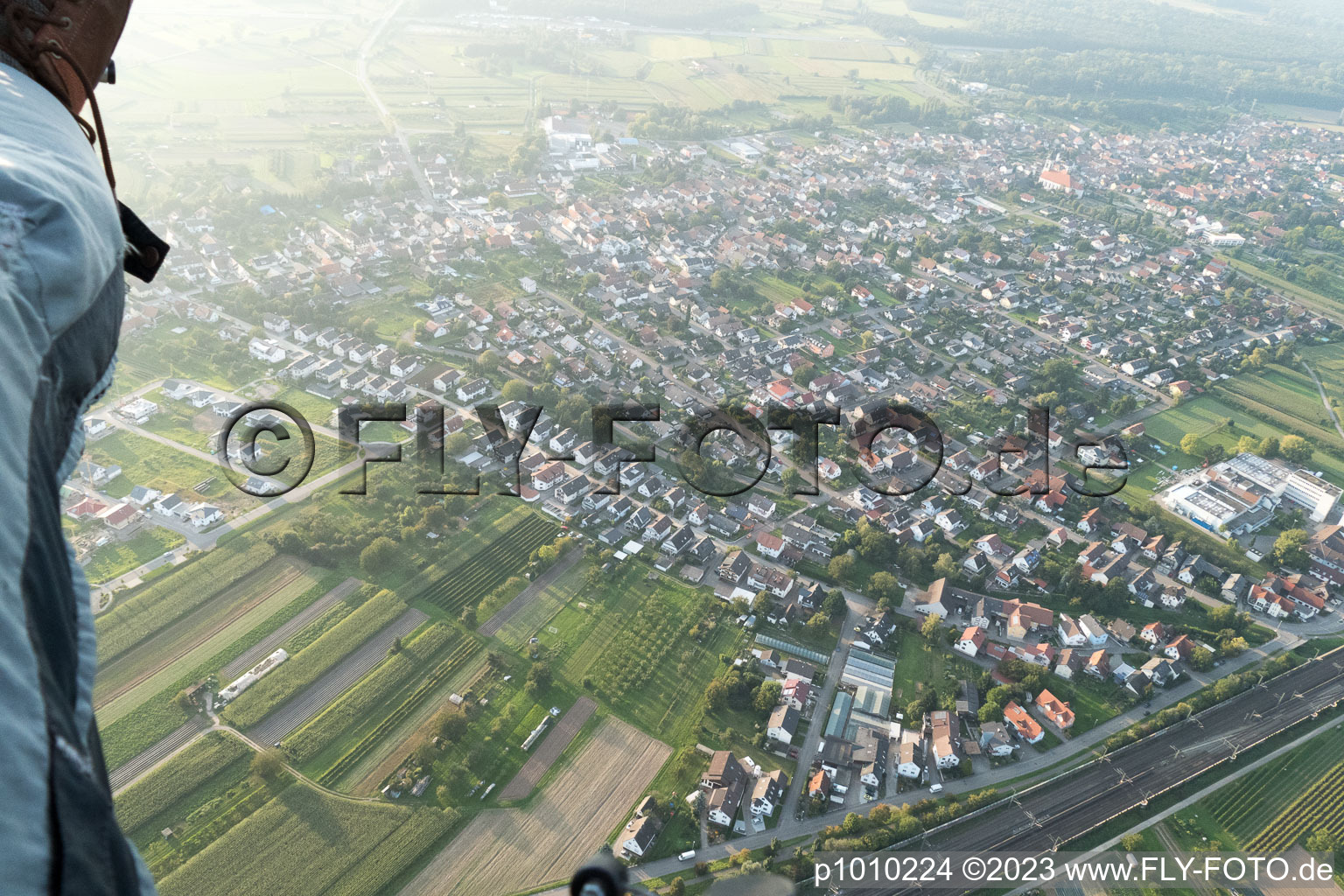 Drone recording of District Urloffen in Appenweier in the state Baden-Wuerttemberg, Germany