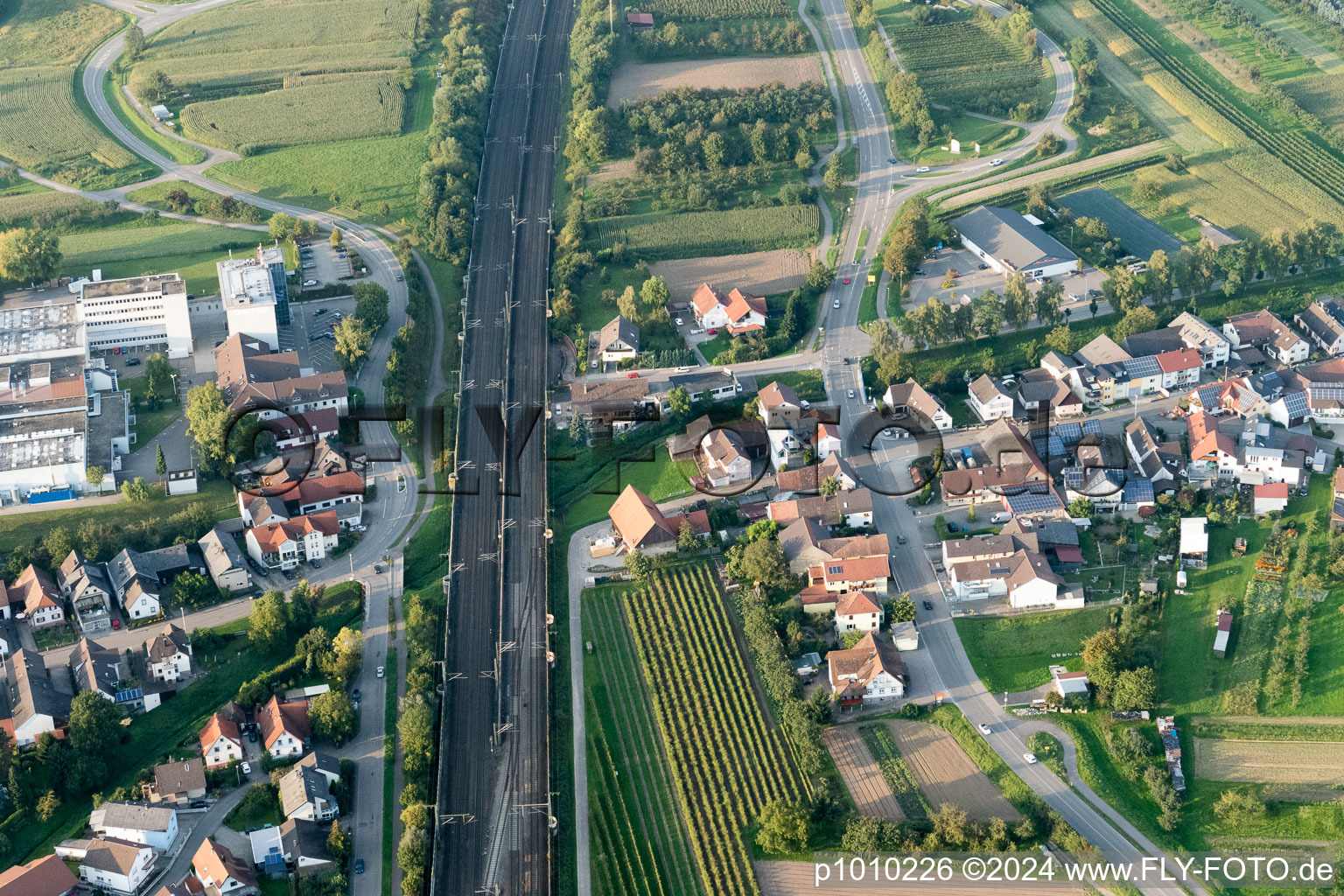 Drone image of District Urloffen in Appenweier in the state Baden-Wuerttemberg, Germany