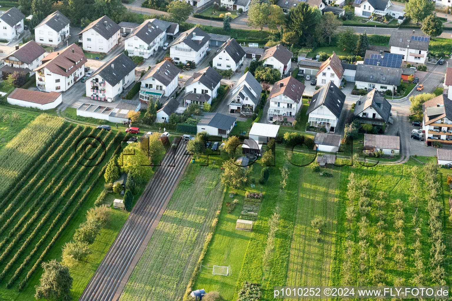 Bird's eye view of Runzweg in the district Urloffen in Appenweier in the state Baden-Wuerttemberg, Germany