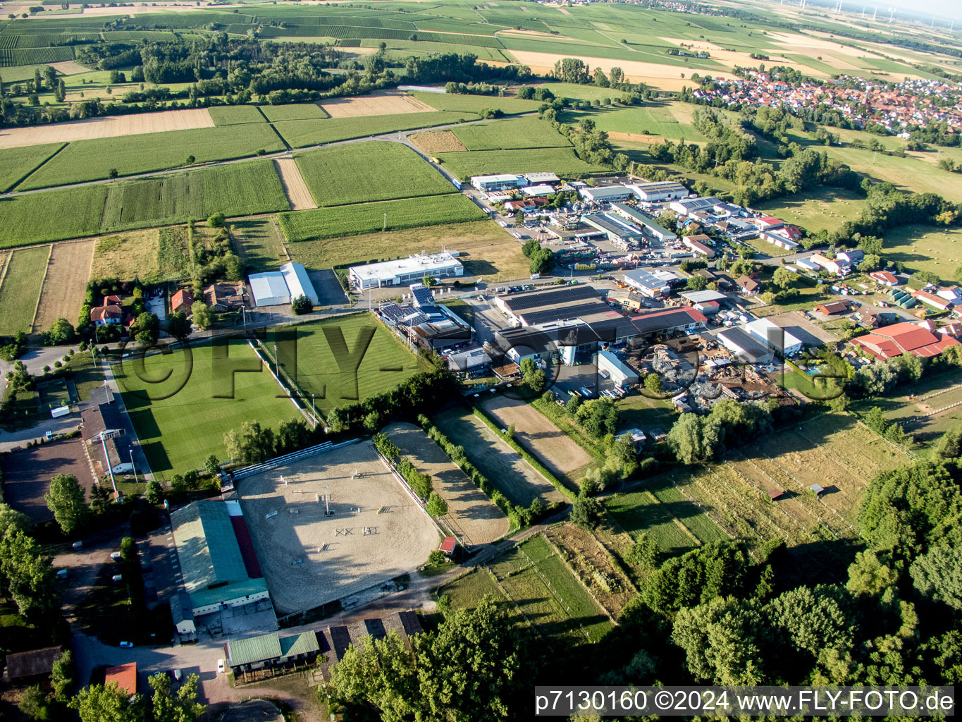 District Billigheim in Billigheim-Ingenheim in the state Rhineland-Palatinate, Germany seen from a drone