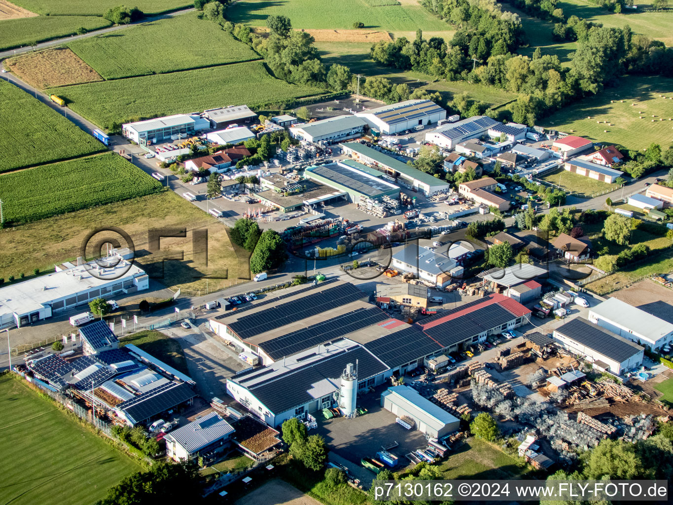 Oblique view of Billigheim-Ingenheim in the state Rhineland-Palatinate, Germany