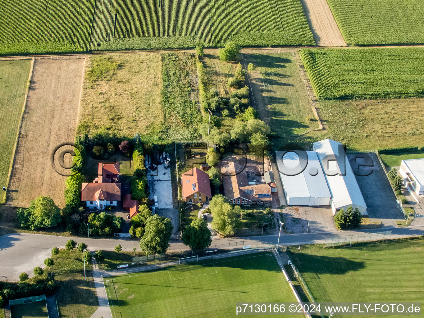 Aerial photograpy of District Billigheim in Billigheim-Ingenheim in the state Rhineland-Palatinate, Germany