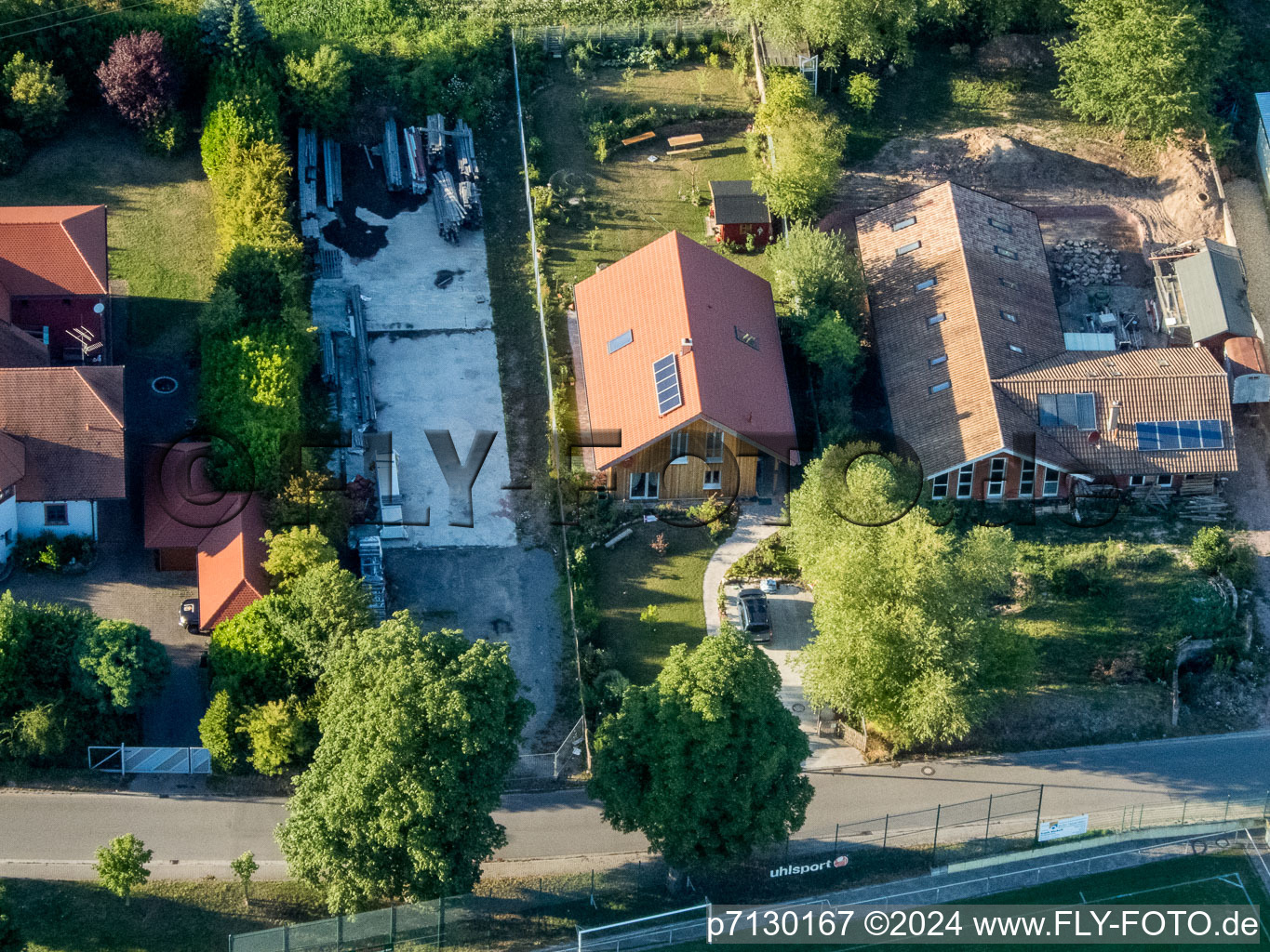 Oblique view of District Billigheim in Billigheim-Ingenheim in the state Rhineland-Palatinate, Germany