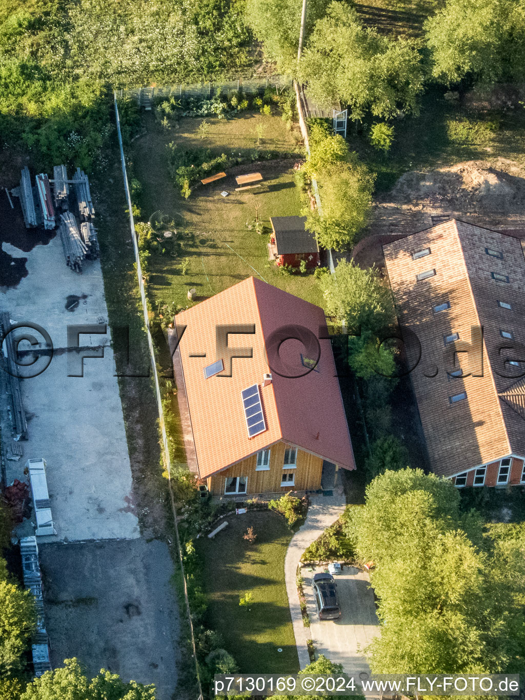 District Billigheim in Billigheim-Ingenheim in the state Rhineland-Palatinate, Germany from above