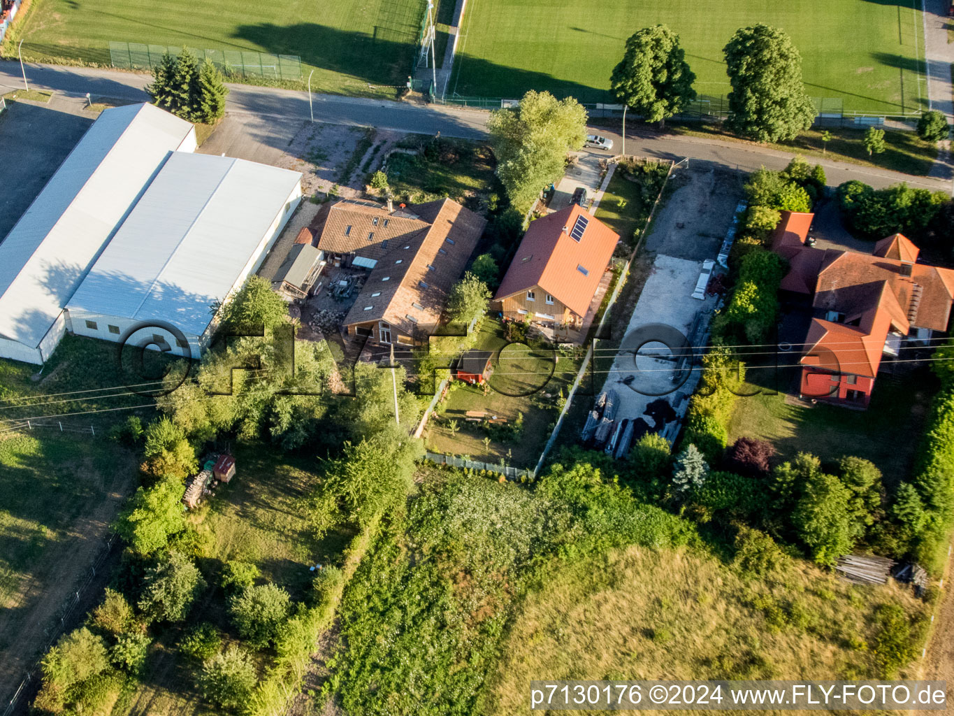 District Billigheim in Billigheim-Ingenheim in the state Rhineland-Palatinate, Germany seen from above