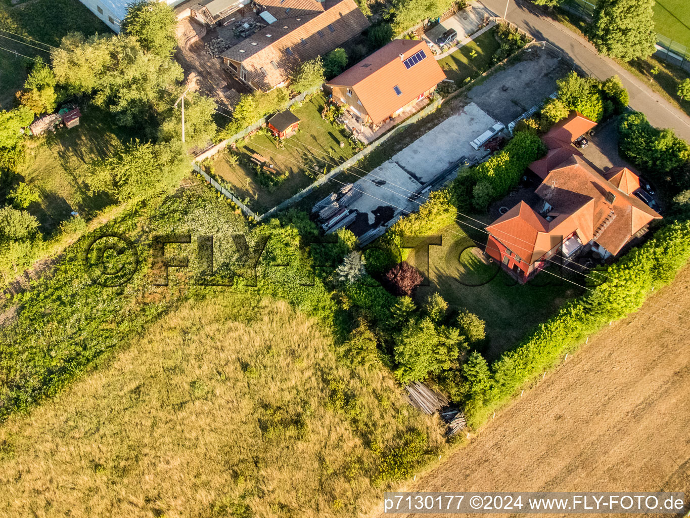 District Billigheim in Billigheim-Ingenheim in the state Rhineland-Palatinate, Germany from the plane