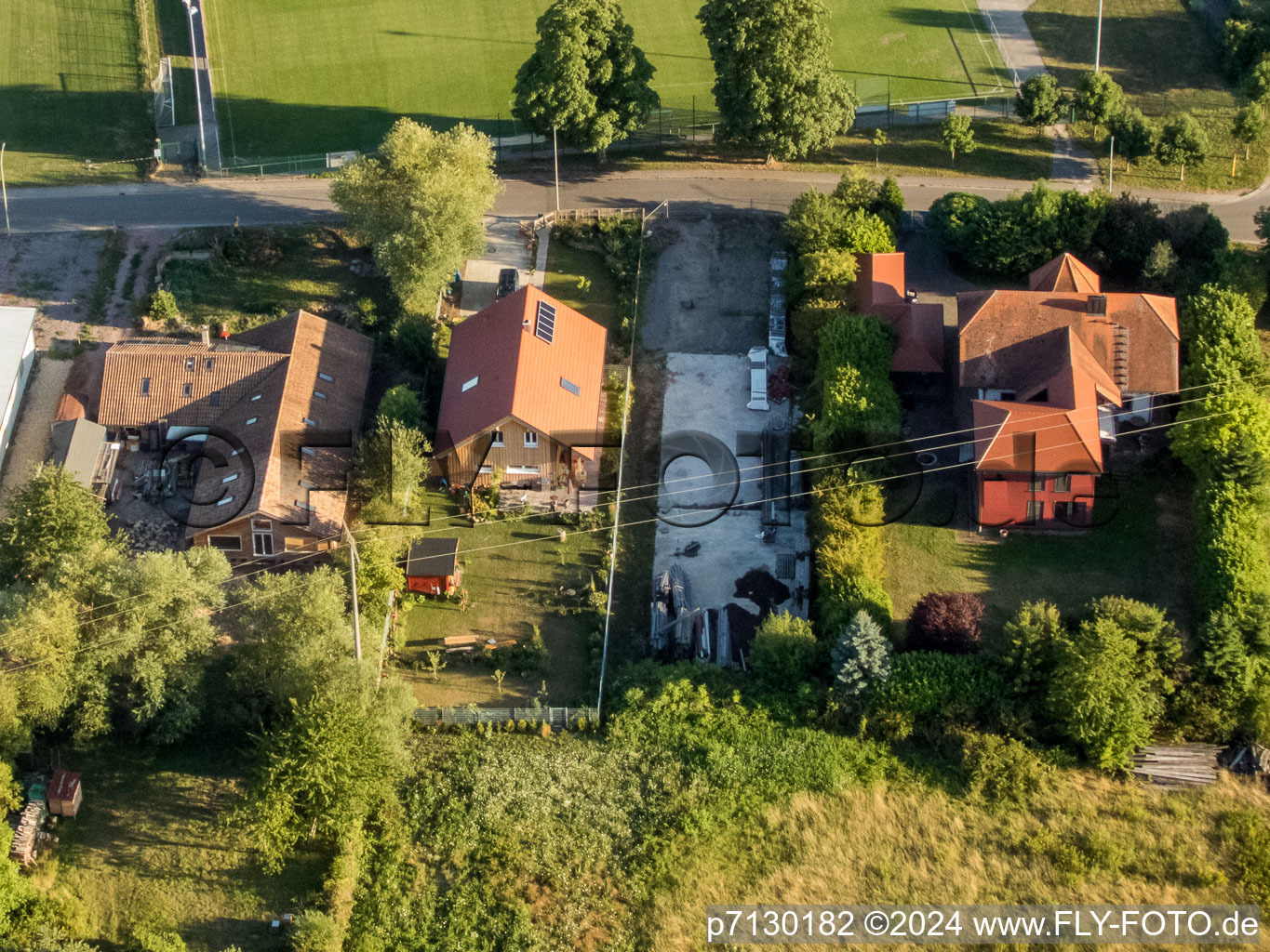 Bird's eye view of District Billigheim in Billigheim-Ingenheim in the state Rhineland-Palatinate, Germany