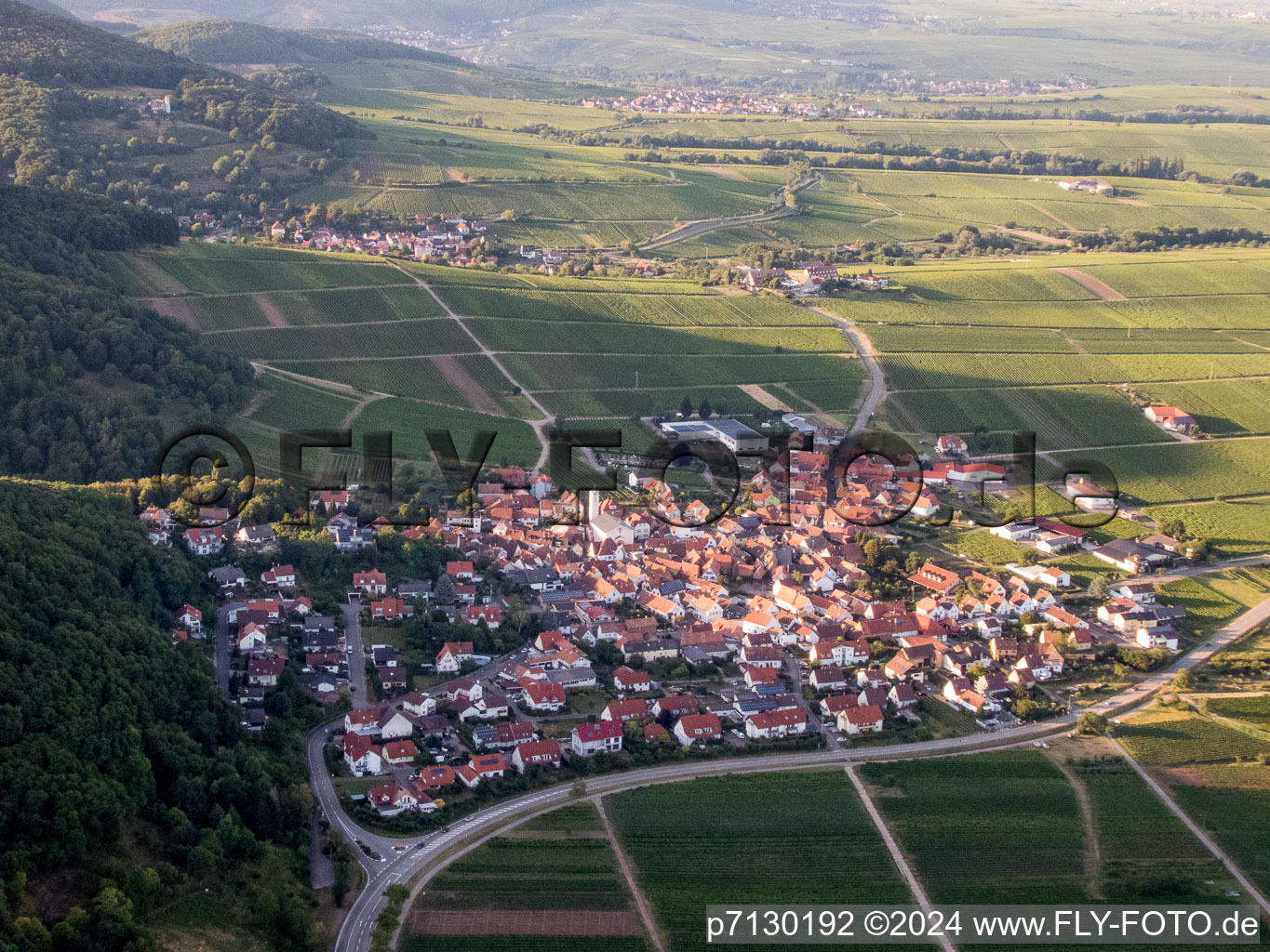 Aerial view of Eschbach in the state Rhineland-Palatinate, Germany