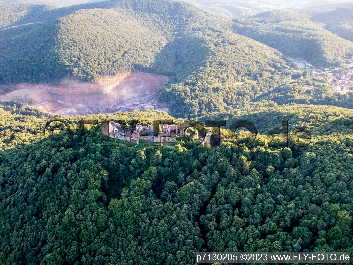 Quarry in Waldhambach in the state Rhineland-Palatinate, Germany seen from above
