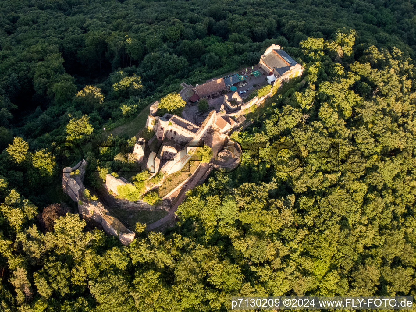 Madenburg in Eschbach in the state Rhineland-Palatinate, Germany from the drone perspective