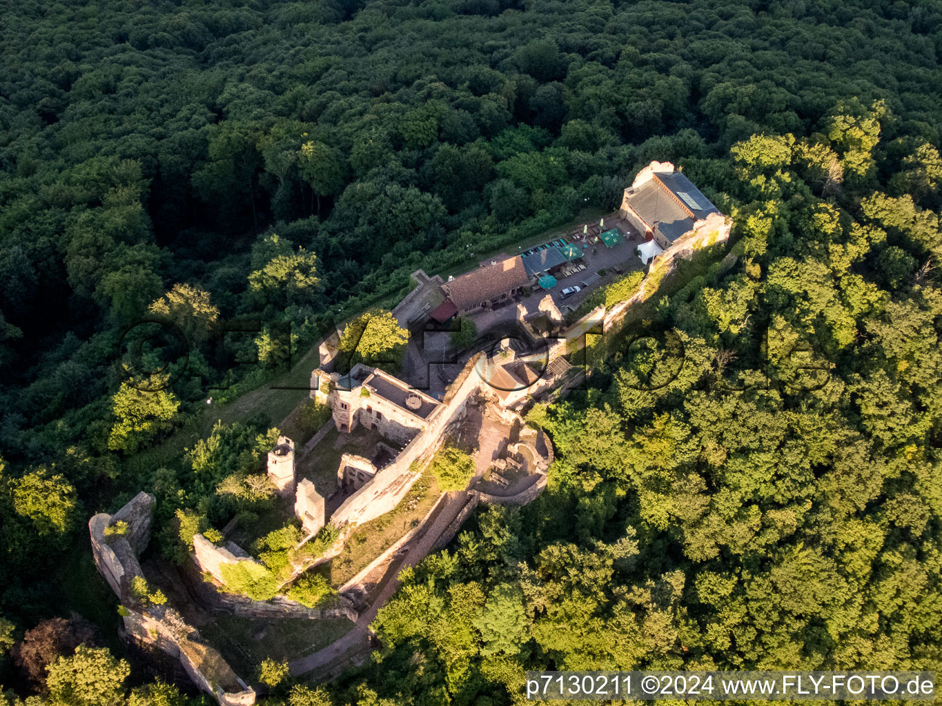 Madenburg in Eschbach in the state Rhineland-Palatinate, Germany from a drone