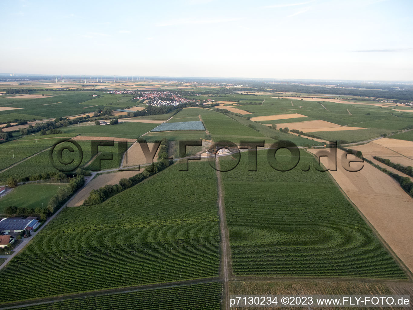 Impflingen in the state Rhineland-Palatinate, Germany seen from a drone