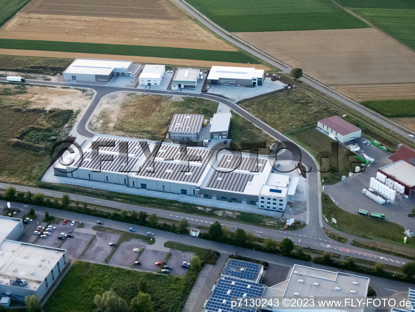 Drone image of District Herxheim in Herxheim bei Landau/Pfalz in the state Rhineland-Palatinate, Germany