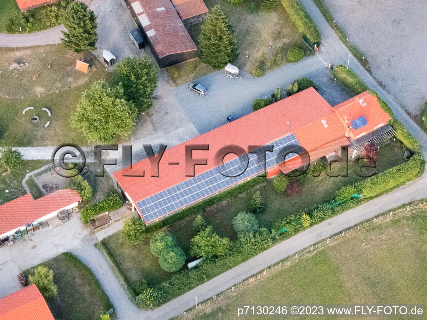 District Herxheim in Herxheim bei Landau in the state Rhineland-Palatinate, Germany seen from a drone