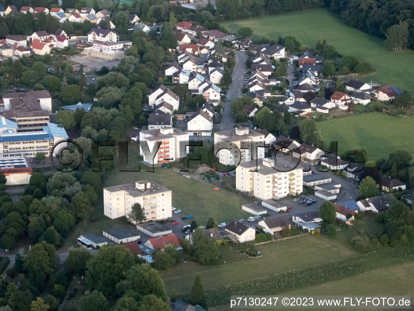 Aerial view of District Herxheim in Herxheim bei Landau in the state Rhineland-Palatinate, Germany