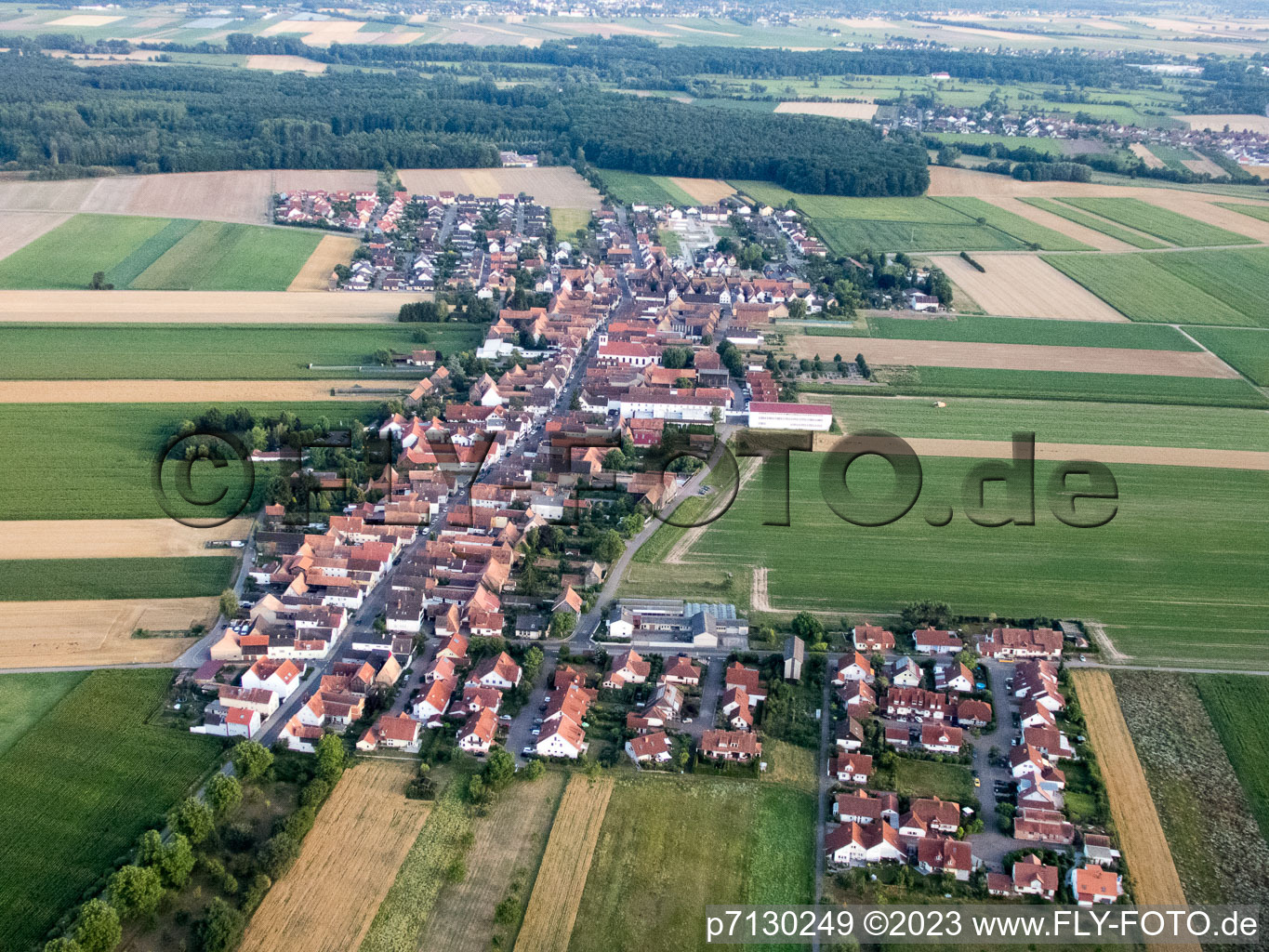 District Hayna in Herxheim bei Landau in the state Rhineland-Palatinate, Germany from above