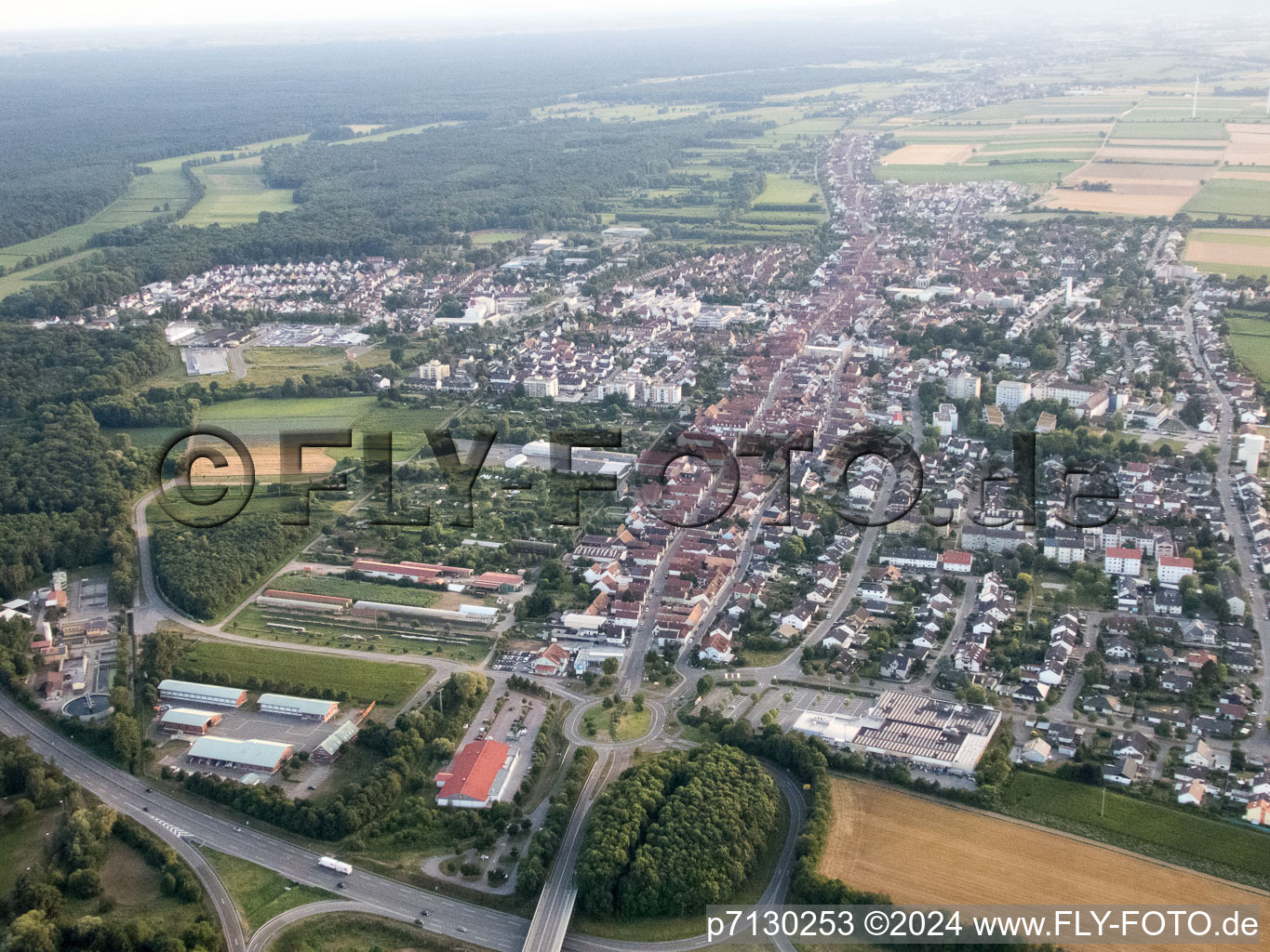 Kandel in the state Rhineland-Palatinate, Germany from a drone