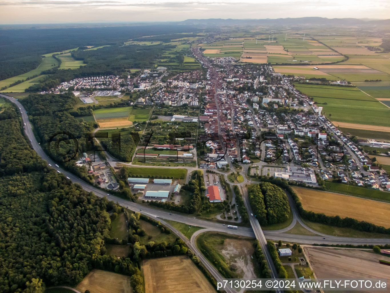 Kandel in the state Rhineland-Palatinate, Germany seen from a drone