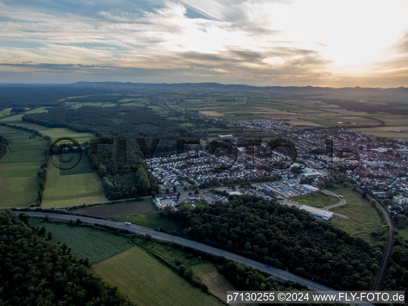 Aerial view of Kandel in the state Rhineland-Palatinate, Germany