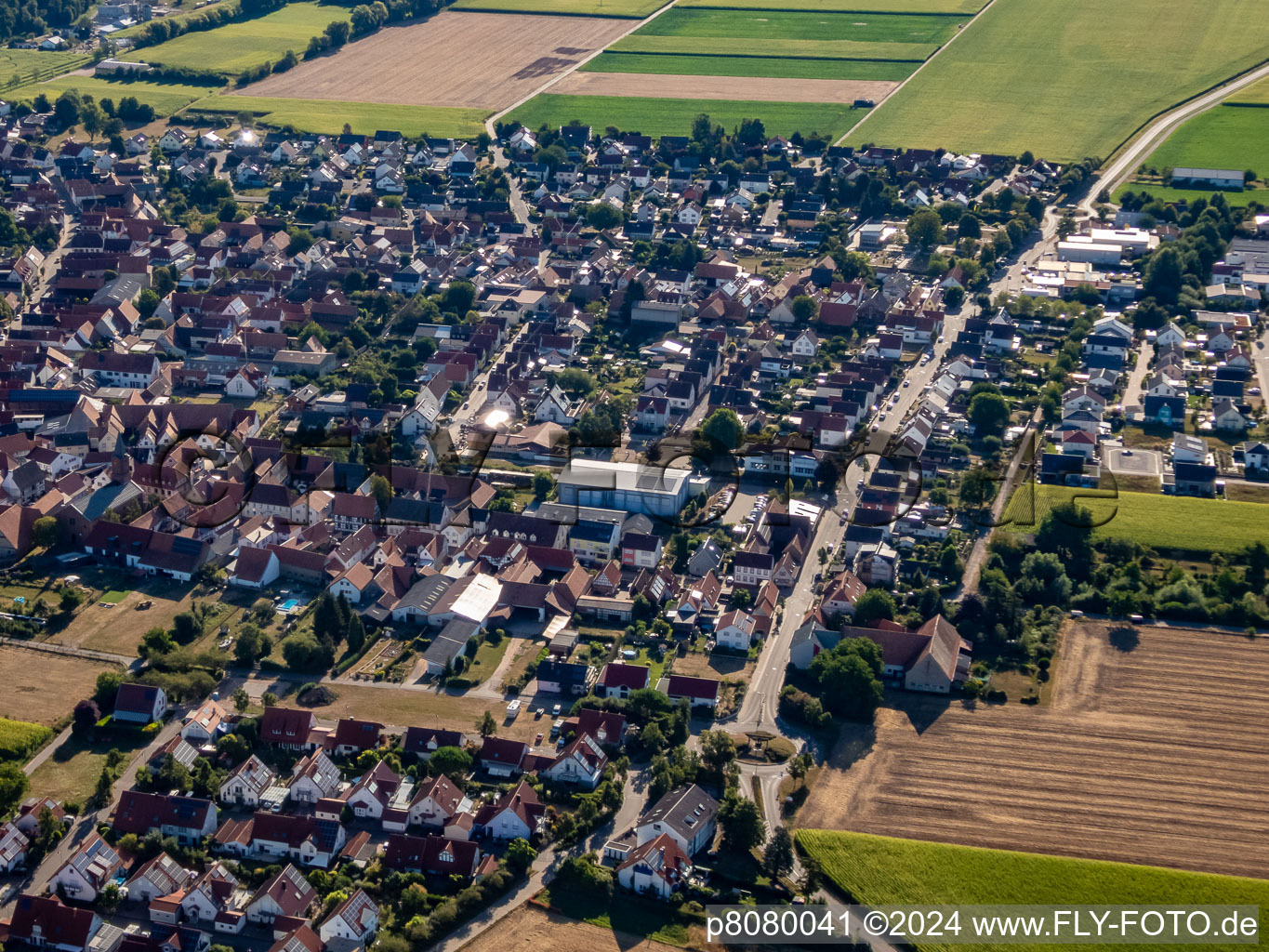 Steinweiler in the state Rhineland-Palatinate, Germany viewn from the air