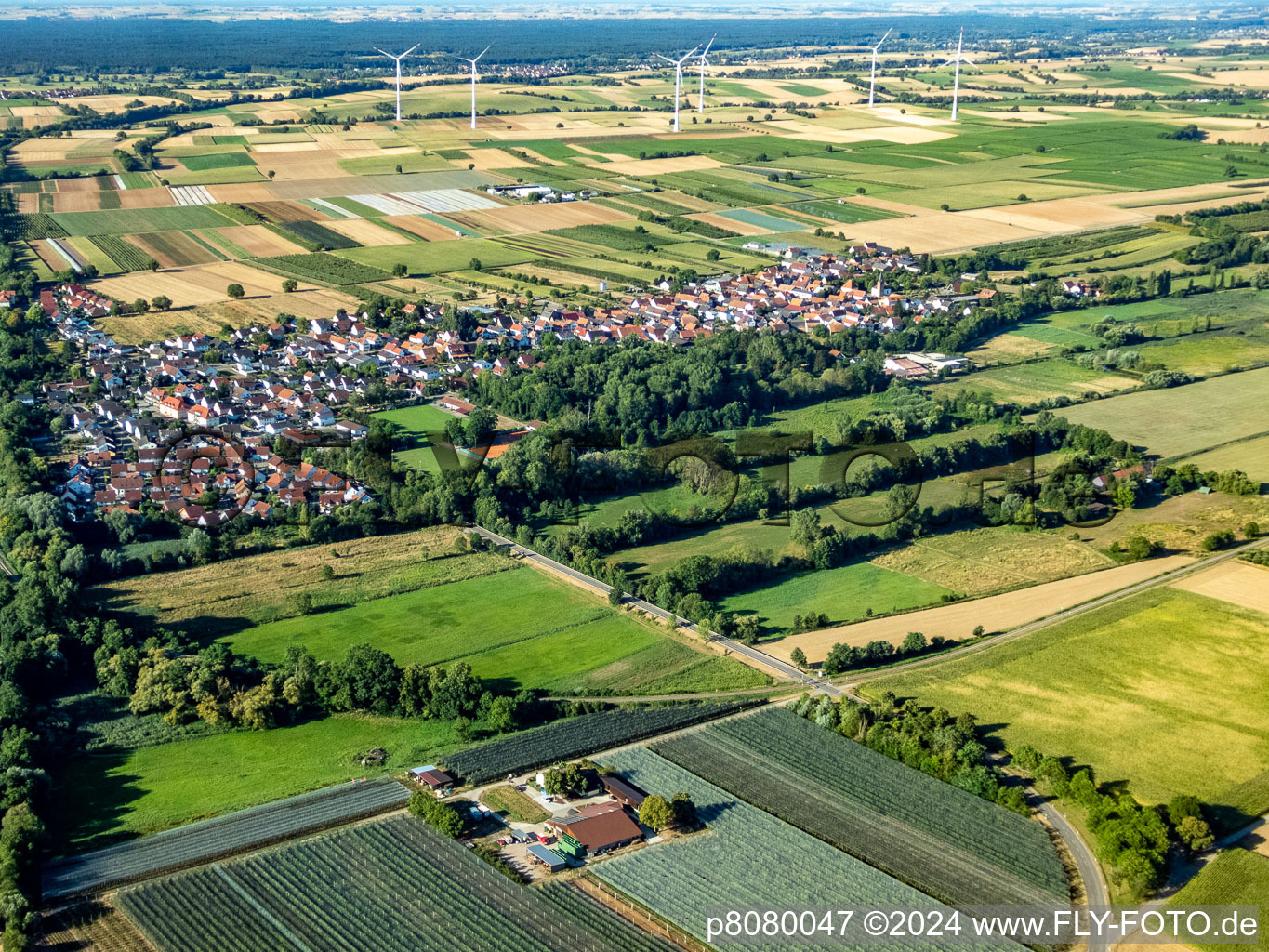 Winden in the state Rhineland-Palatinate, Germany seen from a drone