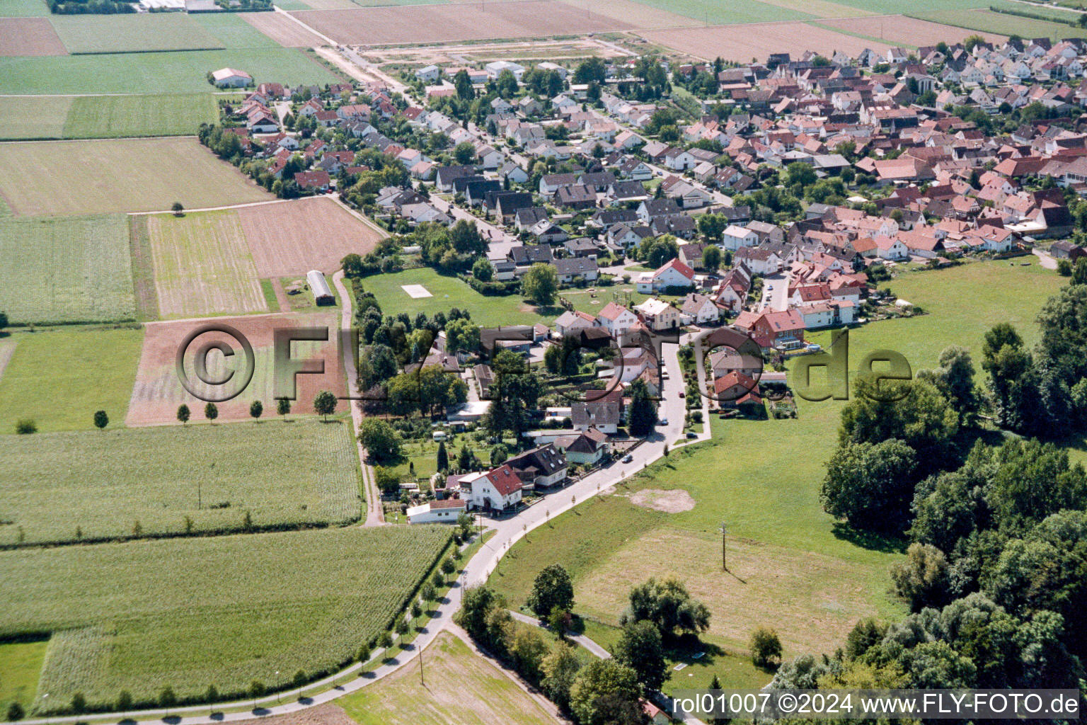 From the north Niedergasse in Steinweiler in the state Rhineland-Palatinate, Germany