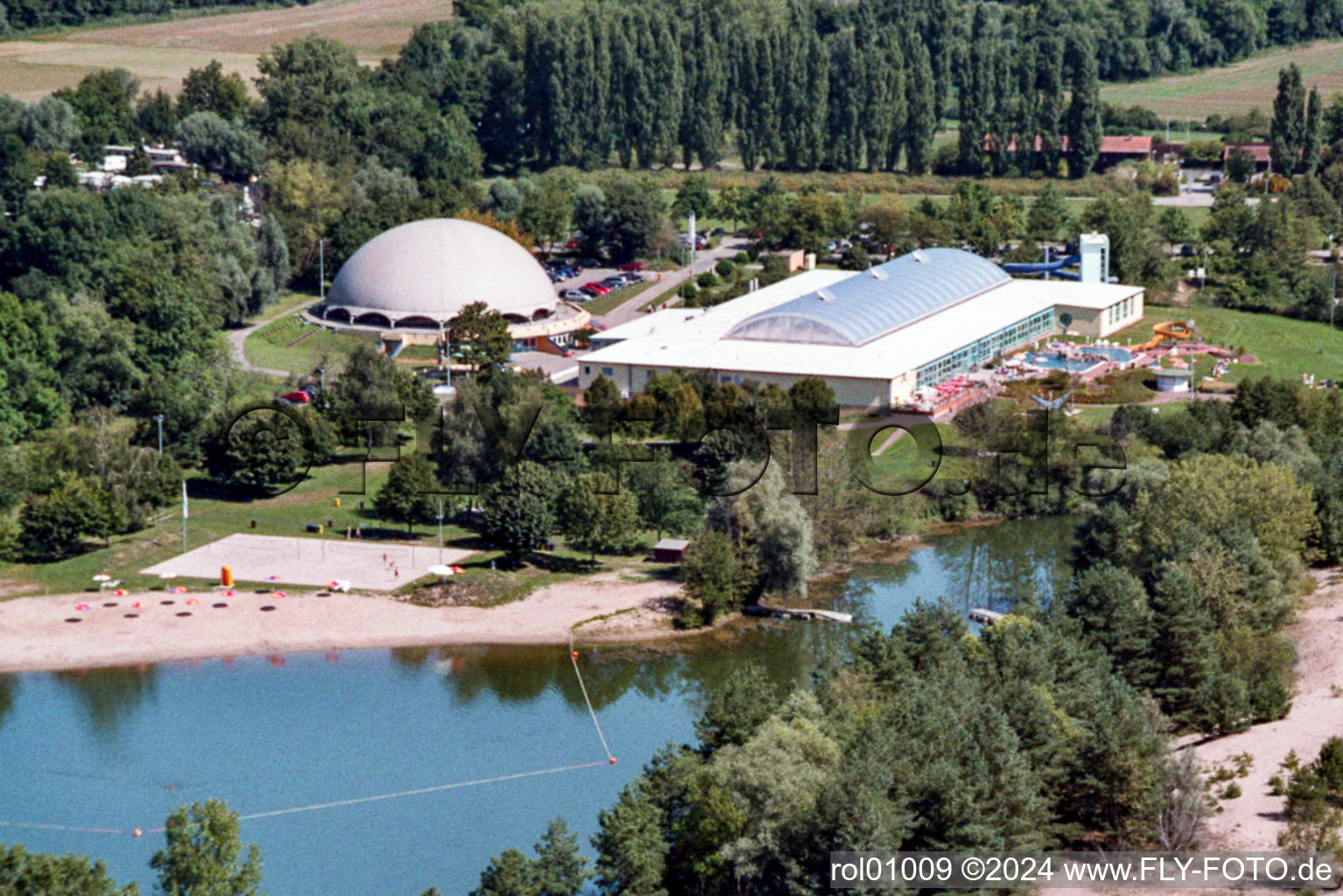 Aerial view of Moby Dick in Rülzheim in the state Rhineland-Palatinate, Germany