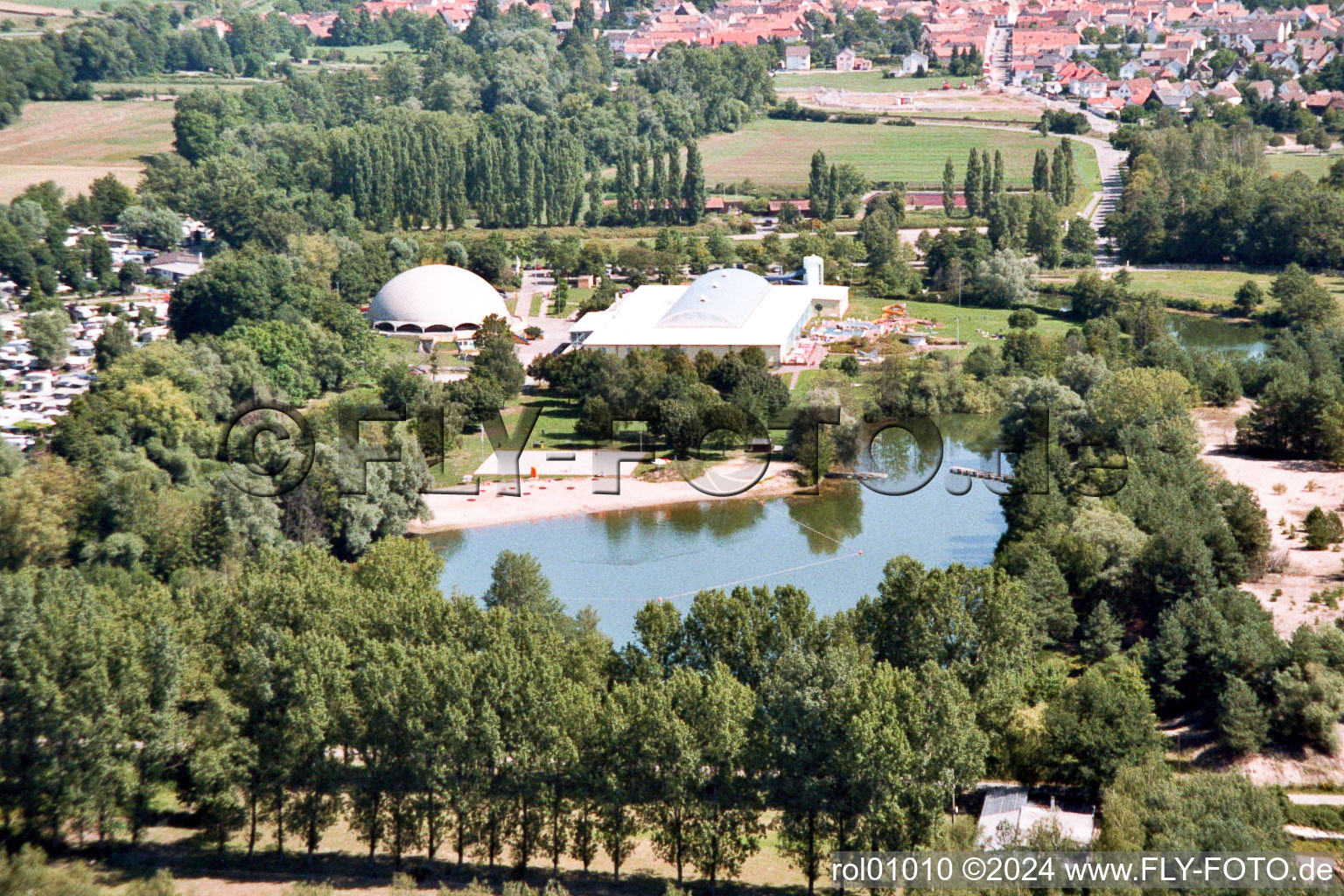 Aerial photograpy of Moby-Dick in Rülzheim in the state Rhineland-Palatinate, Germany