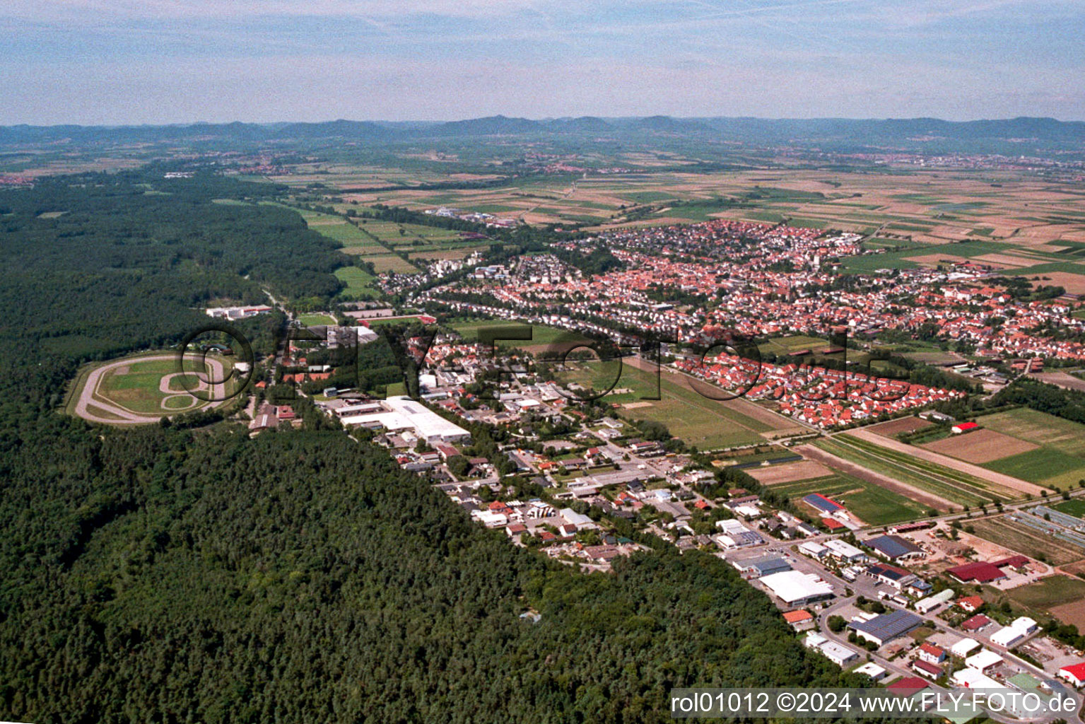 Aerial photograpy of From the southwest in the district Herxheim in Herxheim bei Landau in the state Rhineland-Palatinate, Germany