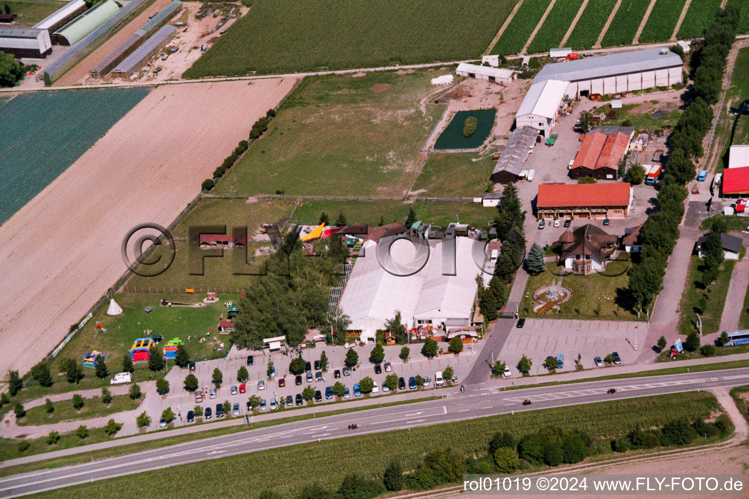 Bird's eye view of Adamshof in Kandel in the state Rhineland-Palatinate, Germany