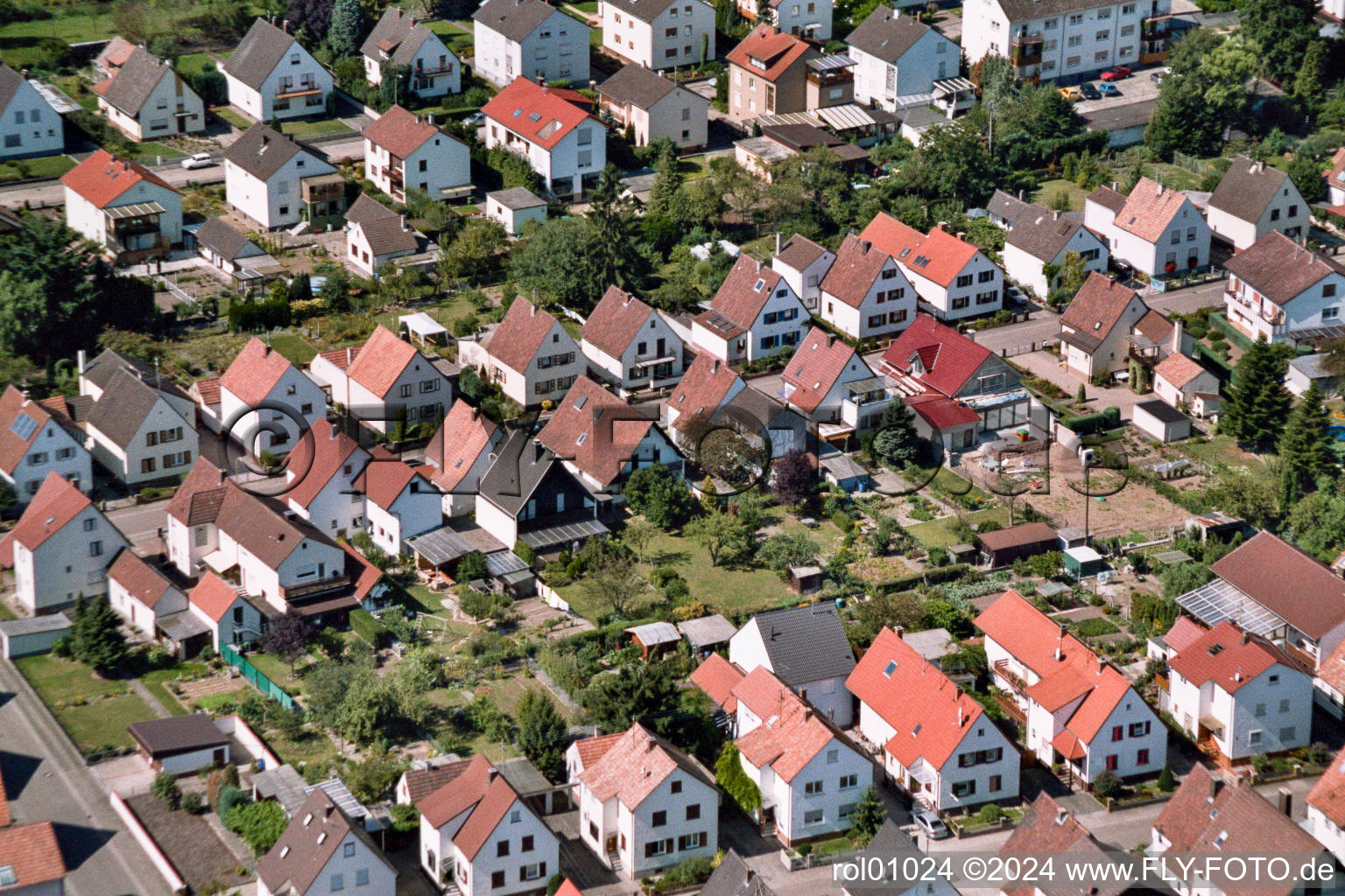 Settlement in Kandel in the state Rhineland-Palatinate, Germany seen from above