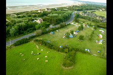 Aerial view of Merville-Franceville-Plage in the state Calvados, France