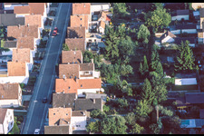 Aerial photograpy of Garden City Waldstraße from the balloon in Kandel in the state Rhineland-Palatinate, Germany