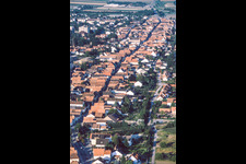 Rheinstrasse from the balloon in Kandel in the state Rhineland-Palatinate, Germany