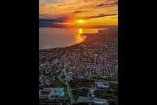 Sunrise on Lake Garda in Sirmione in the state Brescia, Italy