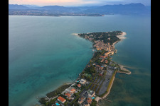 Aerial view of Sirmione in the state Brescia, Italy