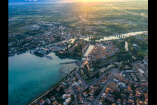 Aerial view of Peschiera del Garda in the state Verona, Italy