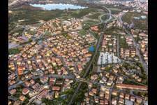 Aerial photograpy of Peschiera del Garda in the state Verona, Italy