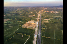 Aerial photograpy of Pozzolengo in the state Brescia, Italy