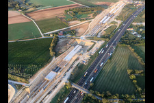 Oblique view of Tunnel construction site along the A4 in the district Bornade di Sotto in Desenzano del Garda in the state Brescia, Italy