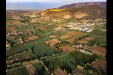 Aerial view of Marble quarries near Mazzano in Nuvolera in the state Brescia, Italy